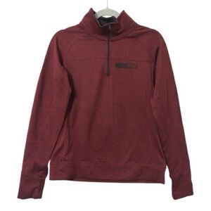 Pink Victoria Secret Maroon Burgundy Varsity Zipper Pullover Sweatshirt